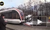 Московский трамвай смял легковушку и попал на видео