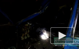 Появилось видео с места смертельного ДТП в Челнах, где машина улетела с моста в овраг