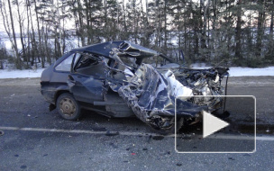 Смертельная авария под Брянском: грузовой "Мерседес" смял "Ладу Самару"