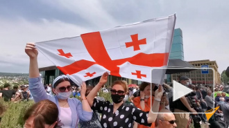 В Тбилиси прошла акция против строительства ГЭС "Намахвани"