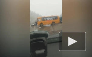 В Нижегородской области школьный автобус столкнулся с грузовиком