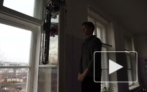 Появилось видео с роботом для мойки окон, изобретенным школьниками из Красноярска