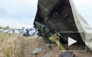 В Омске на дороге перевернулся танк, водитель заплатит штраф 500 рублей