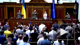 В Верховной Раде Украины установили флаг Евросоюза