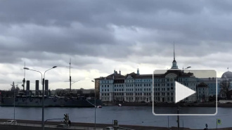 В Петербурге неизвестный забрался на мачту крейсера "Аврора"