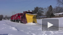 Российский поезд по расчистке снега произвел фурор в Финляндии