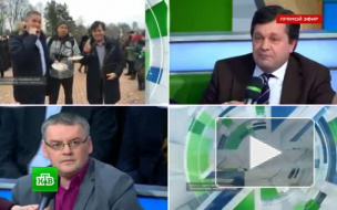 Видео драки в прямом эфире НТВ: украинский политолог подрался с телеведущим