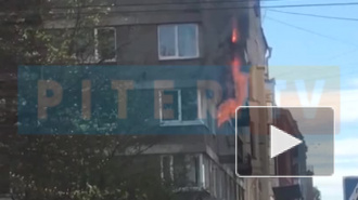 Появилось видео пожара в квартире на Васильевском острове: из огня вытащили детей