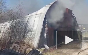 В Невском районе тушат пожар в ангаре