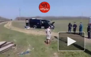 Появилось видео с места столкновения поезда и маршрутки в Крыму 