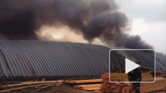 Появилось видео ужасного пожара на пилораме в деревне Бабенки Владимирской области