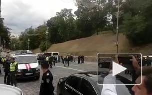 Появилось видео с места взрыва в центре Киева