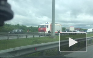 Вертолет забрал пострадавших серьезного ДТП на внутреннем кольце  КАД