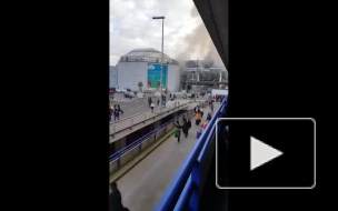 Паника в аэропорту Брюсселя после двух взрывов попала на видео