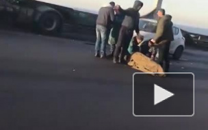 Появилось видео с места крупной аварии на ЗСД