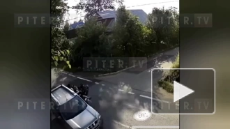 ДТП с иномаркой и скутером в Усть-Ижоре попало на видео