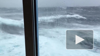 Видео шторма: 9-метровая волна накрыла круизный лайнер