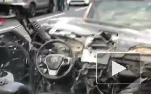 Появилось жесткое видео с места взрыва автомобиля в Киеве
