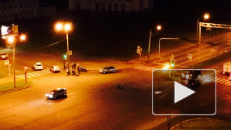 В Приморском районе ночью джип столкнулся с мотоциклом