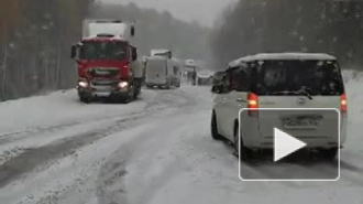 Появилось видео снежной дороги в Иркутске