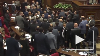 Опубликовано видео массовой драки в парламенте Армении