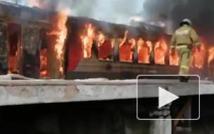 Под Калугой сгорел дотла вагон электрички