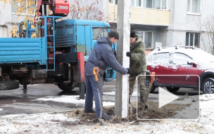 В Выборге начали устанавливать новые опоры освещения