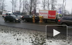 Появилось видео массового ДТП в Петербурге 