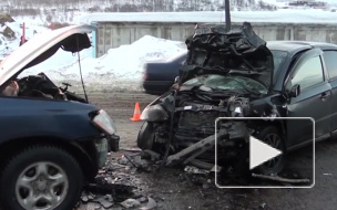 Тройное ДТП в Мурманске попало на видео