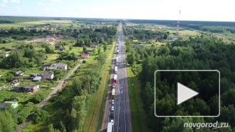 Видео: пробка под Новгородом длится 10 км