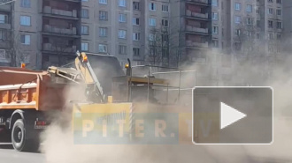 Столбы пыли и куча грязи: петербуржцы сняли на видео весеннюю уборку города