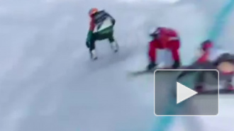 Видео из Пхенчхана: Сноубордист Олюнин сломал ногу во время полуфинального заезда
