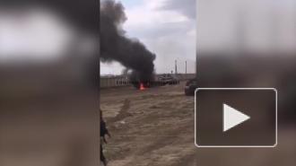 Горящий российский танк T-72 попал на видео