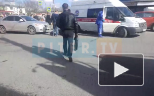 Видео: возле станции метро "Академическая" легковушка сбила пешехода