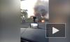 Видео: в Кировском районе Петербурга сгорел полуприцеп с кислотой