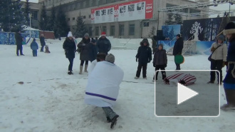 Ледовый Новогодний городок в Омске 1 января 2014 г фильм Михаила Киселёва