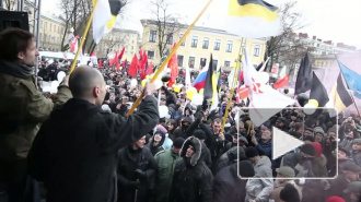 Нацболы захватили трибуну на митинге "За честные выборы" в Петербурге