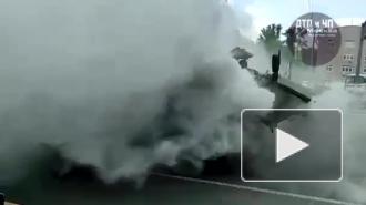 Новейший российский "Бумеранг" загорелся после парада Победы