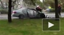 Сгоревший под Сестрорецком Mercedes попал на видео