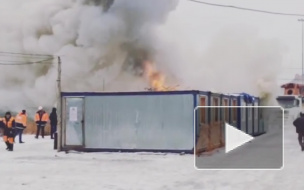 Видео: на стройке стадиона «Нижний Новгород» произошел пожар