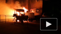 Видео: на Восстания сгорели трактор и УАЗ