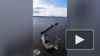 Видео: атомную подлодку К-3 грузят на баржу в Выборгском заливе