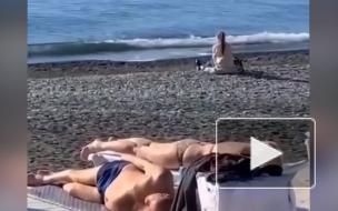 Оголившиеся на пляже Сочи в декабре россияне попали на видео