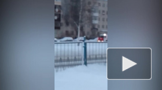 На Народного Ополчения пожарные тушат квартиру