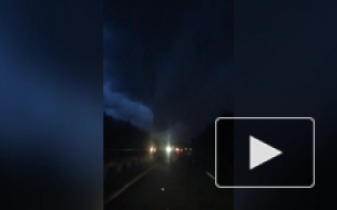 Водители показали на видео мощный торнадо в Ленобласти