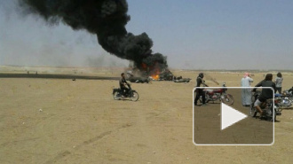 Появились фото сбитого в Сирии российского вертолета Ми-8