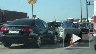 На внутреннем кольце КАДа столкнулись 4 автомобиля