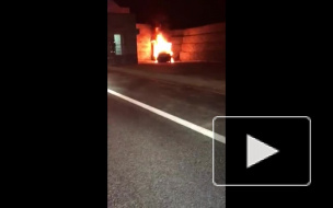 Очевидец снял пожар после ДТП в Сочи