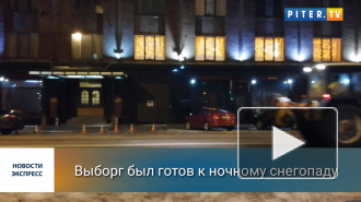 Видео: ночная уборка снега в Выборге