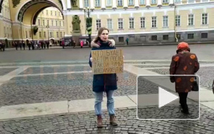 Экоактивисты провели одиночные пикеты Fridays For Future на Дворцовой 